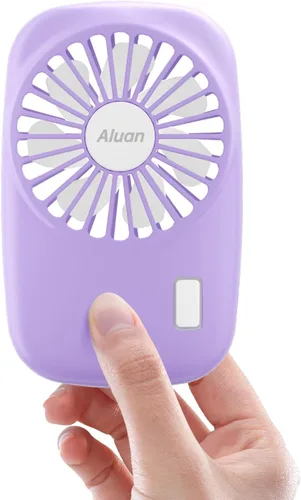 Miniatura 11 de Aluan Miniventilador de mano, potente, pequeño, personal, portátil, velocidad ajustable, USB, recargable, ventilador de pestañas para niños, niñas