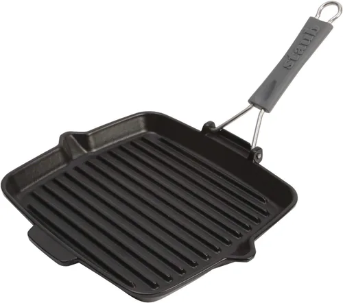 Miniatura 4 de Staub Parrilla plegable rectangular de hierro fundido de 13.4 x 8.3" - Negro mate, fabricada en Francia