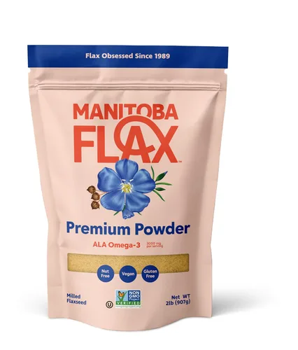 Miniatura 12 de Manitoba Milling Co. - Bolsa de una libra Fibra de linaza molida con proteína, omega 3 Sin gluten, sin OMG Gourmet molida para mufines, yogur