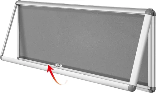 Miniatura 11 de SWANCROWN - Tablero de anuncios con cerradura a prueba de manipulaciones y cerrado para hogar, oficina y escuela, montado en la pared, de tela azul