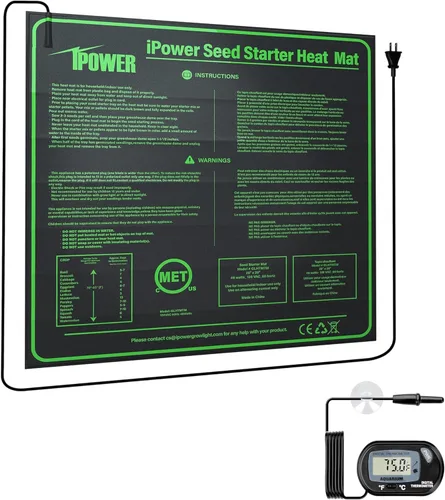 Miniatura 16 de iPower Alfombrilla térmica duradera e impermeable para plántulas, almohadilla hidropónica cálida para un inicio eficiente de semillas, uso
