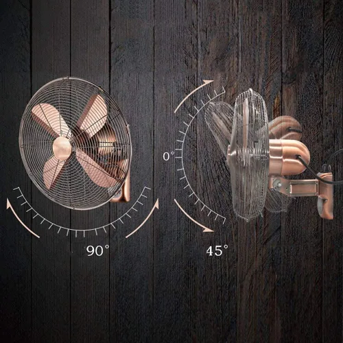 Miniatura 5 de Ventilador oscilante ajustable para montaje en pared, ventilador industrial oscilante de montaje en pared, alta velocidad/negro/resistente, 22.0 in