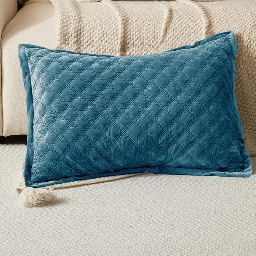 Miniatura 20 de Funda de Almohada Decorativa 18x18 1 Pieza Funda de Almohada Cuadrada de Terciopelo Suave Amigable con la Piel Proceso Cruzado Fundas de Cojín Verde