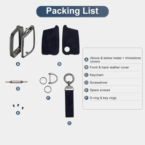 Miniatura 7 de YO&YOYE Compatible con funda para llavero VW Volkswagen con llavero protector de llave de cuero