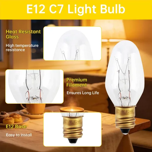 Miniatura 5 de RTNLTI Salt Lamp Cord Replacement with Dimmer Switch and 6-Pack E12 Halogen Salt Lamp Bulbs for Himalayan Salt Lamp (5 Feet)