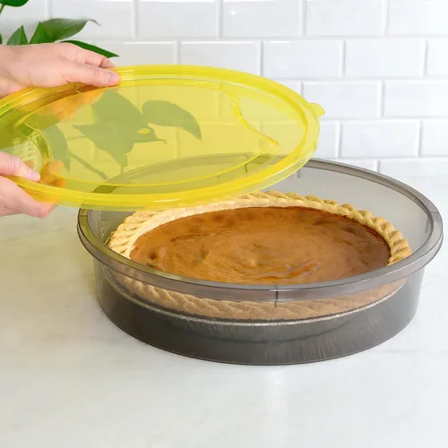 Miniatura 3 de Youngever Paquete de 3 recipientes para tartas, recipientes de plástico para almacenamiento de alimentos, contenedor de pastel fresco, 11 pulgadas