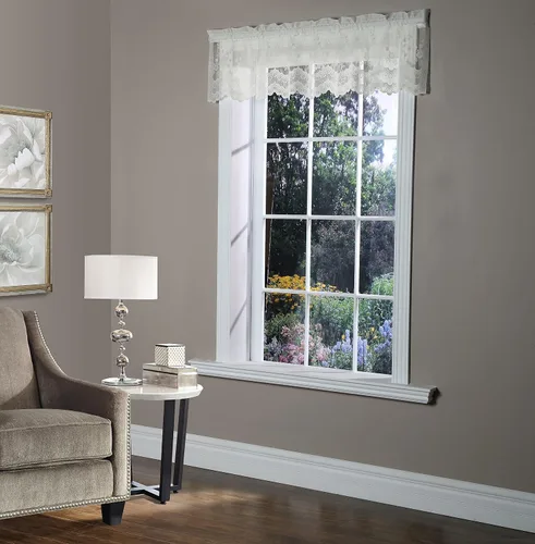 Miniatura 2 de Commonwealth Home Fashions Mona Lisa - Cenefa de encaje festoneado jacquard, 56 x 15 cáscara de huevo