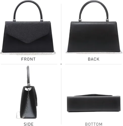 Miniatura 103 de Dasein Bolso de noche para mujer, embragues de fiesta, bolsos de boda, cóctel, baile de graduación, bolsos con purpurina esmerilada