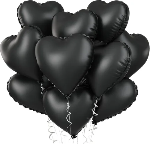 Miniatura 25 de Globos de corazón azul bebé, 10 piezas de globos en forma de corazón azul claro y blanco pastel, globos de papel de aluminio blanco arena crema