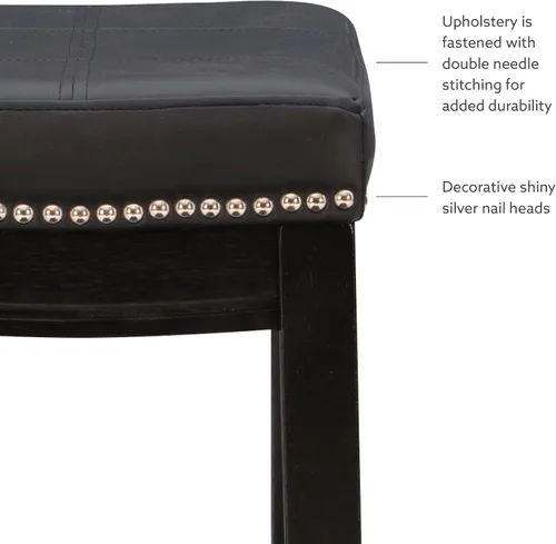 Miniatura 14 de Linon Claridge Taburete de mostrador, negro, 26 x 18 x 12.75 pulgadas
