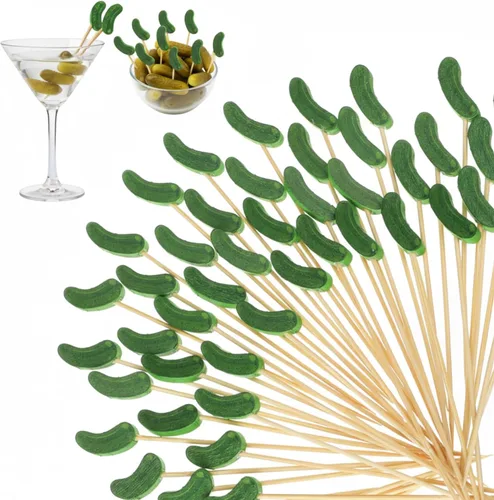 Miniatura 12 de Tioncy 100 unidades de palillos de cóctel con diseño de oso, palillos de dientes de oso de 4.7 pulgadas para aperitivos, pinchos de bambú