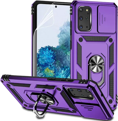 Miniatura 12 de Funda para Samsung Galaxy S20 Plus con cubierta para lente de cámara, protector de pantalla HD, resistente a caídas de grado militar, soporte