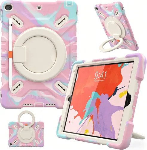 Miniatura 9 de Funda Triple a Prueba de Golpes para iPad de 9ª/8ª/7ª Generación de 10.2 pulgadas 2021/2020/2019, Air 3ª Generación de 10.5 pulgadas, Funda Colorido