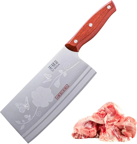 Miniatura 10 de TJ POP Cuchilla China de Chef, Cuchillo de Acero Inoxidable de 7.5 Pulgadas con Mango Ergonómico, Cuchillo de Cocina Ultra Afilado para Hogar