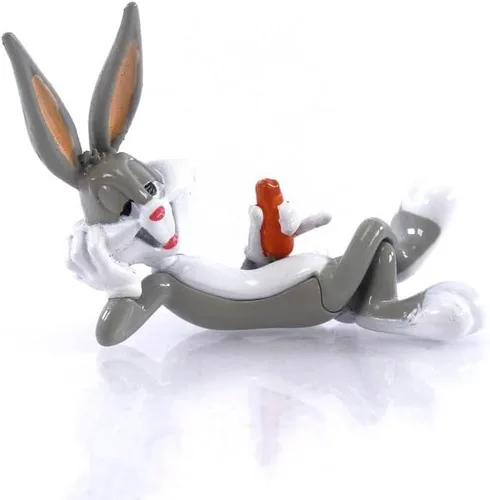 Miniatura 5 de Jada Looney Tunes 1:24 1957 Chevrolet Corvette - Coche fundido a presión y figura de Bugs Bunny de 7 cm, juguetes para niños y adultos Gris