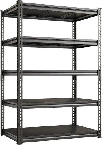 Miniatura 9 de REIBII Estantería de Garaje de 72" de Alto, Estantes de Almacenamiento de Servicio Pesado Carga 2500 LBS, Estantería Metálica de 5 Niveles Ajustable