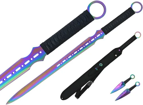 Miniatura 2 de Ninja Sword Machete Cuchillo de lanzamiento táctico Katana Tanto Blade, 27 pulgadas