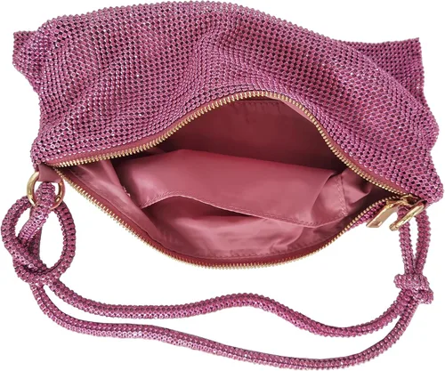 Miniatura 5 de Bolso de noche brillante con diamantes de imitación para mujer, bolso de mano plateado, bolso Hobo para fiesta, baile de graduación, boda