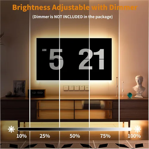Miniatura 5 de PAUTIX COB - Tira de luz LED de 12 V, 18 pies, 18.0 ft, blanco cálido, 3000 K, 504 LEDs/M, súper brillante, flexible, CRI93+, luces LED brillantes