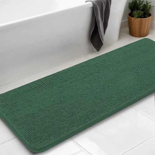 Miniatura 13 de Alfombras de baño en forma de U, alfombras de baño de felpilla súper absorbentes y respaldo antideslizante de PVC fuerte para inodoros, lavables a