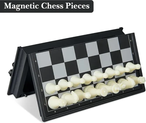 Miniatura 3 de Mini juego de ajedrez de viaje - 5.1 pulgadas magnético portátil plegable juegos de mesa para niños - Juego de ajedrez de bolsillo pequeño (XS)