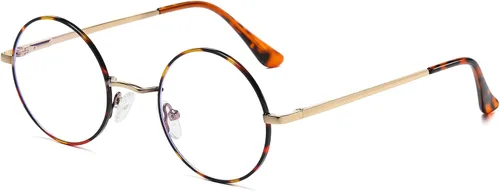 Miniatura 8 de EYLRIM Gafas redondas con bloqueo de luz azul para mujeres y hombres, lentes transparentes con marco de metal, sin receta