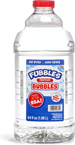 Little Kids Bubbles by Fubbles | Fabricado en los Estados Unidos | Solución de burbujas no tóxicas de 64 onzas | Solución de recarga para máquinas