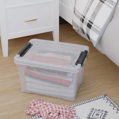 Miniatura 6 de Paquete de 4 cajas de almacenamiento de plástico de 22 cuartos de galón con ruedas, caja de almacenamiento transparente