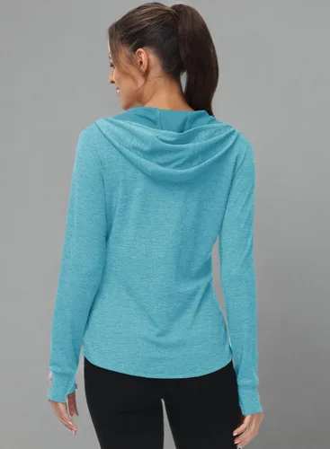 Miniatura 37 de TBMPOY Chaquetas con capucha y protección solar UPF 50+ para mujer, ligeras, de manga larga, para senderismo, exteriores, con cremallera completa