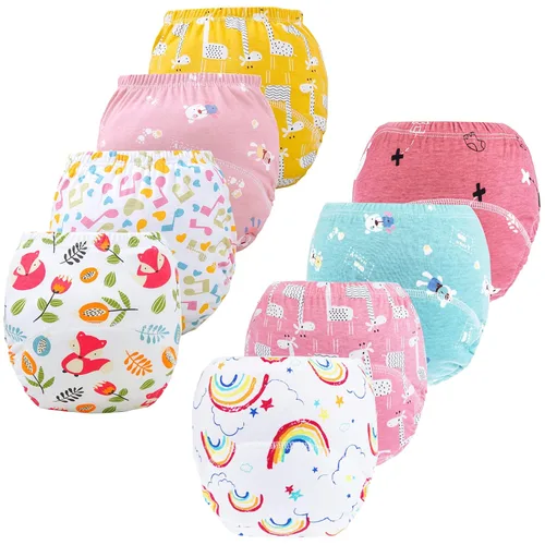 Pantalón de Entrenamiento para Niños y Niñas, Calzoncillos de Entrenamiento con Diseños de Aprendizaje (Paquete de 8, 4-6T)