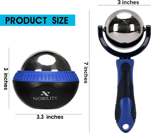 Miniatura 3 de Nobility Rodillo de Bola de Masaje – Frío como el Hielo y Caliente para Alivio de Tejidos Profundos y Músculos Adoloridos de Rigidez y Estrés, Azul