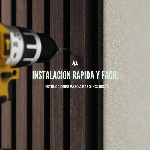 Miniatura 9 de Paquete de 2 paneles de listones de madera acústica - Paneles de pared insonorizados para decoración de interiores Nogal natural.