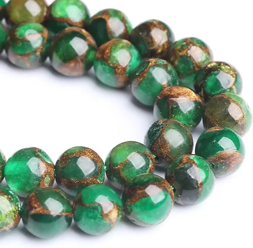 Miniatura 2 de 12MM 31 piezas de cuentas de cloisonné verdes, cuentas sueltas redondas para hacer joyas, pulseras DIY