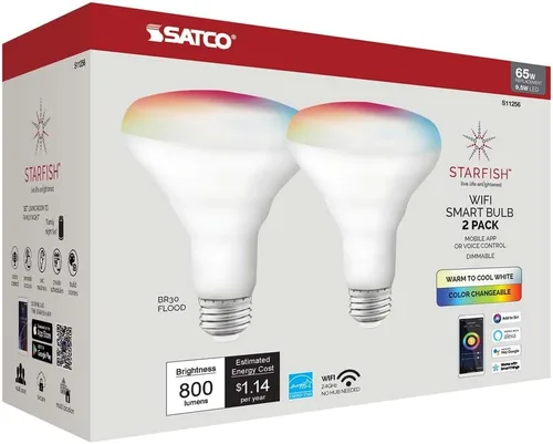 Miniatura 3 de Satco 11256 - 9.5BR30/LED/RGB/TW/SF/2PK S11256 Sistema de luz LED de estrella de mar