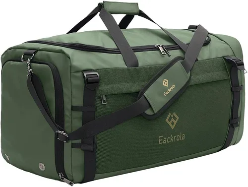 Eackrola Bolsas de gimnasio para hombre con compartimento para zapatos, bolsa de lona deportiva con bolsillo húmedo para mujer, 65 L, forro polar