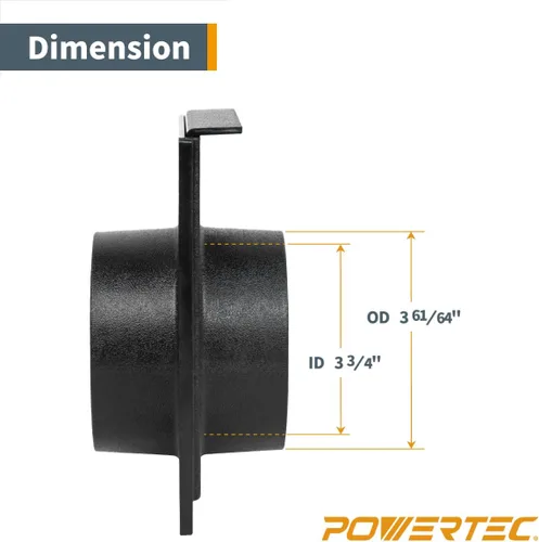 Miniatura 4 de POWERTEC 70363, compuerta de regulación de tiro de 4 pulgadas con manguito flexible de control de polvo para accesorios de colector de polvo