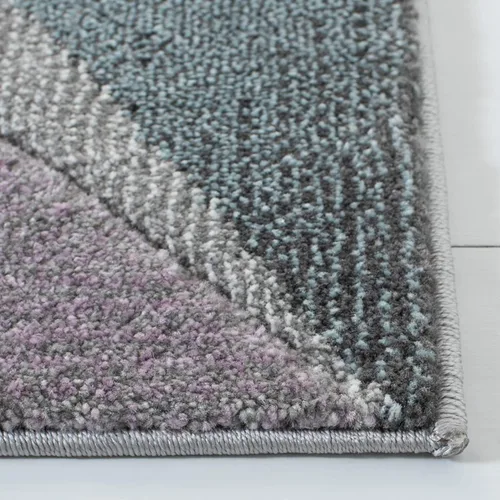 Miniatura 3 de SAFAVIEH Hollywood Collection - Alfombra de área de 6 pies 7 pulgadas x 9 pies, gris y azul claro, diseño moderno de mediados de siglo, no desprende