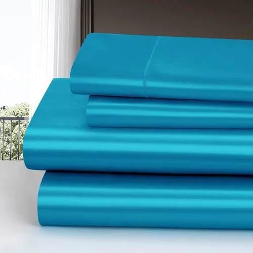 Miniatura 221 de Homiest Juego de sábanas de satén de lujo de 3 piezas con bolsillo profundo, 1 sábana bajera + 1 sábana encimera + 1 funda de almohada