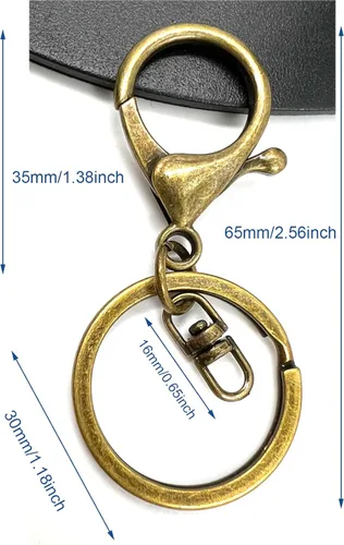 Miniatura 2 de 20 ganchos giratorios con cierre de langosta, clips de gatillo con anillo de llavero dividido plano y 8 clips giratorios de forma para hacer Latón