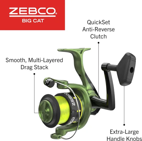 Miniatura 4 de Zebco Combo de carrete giratorio y caña de pescar Big Cat
