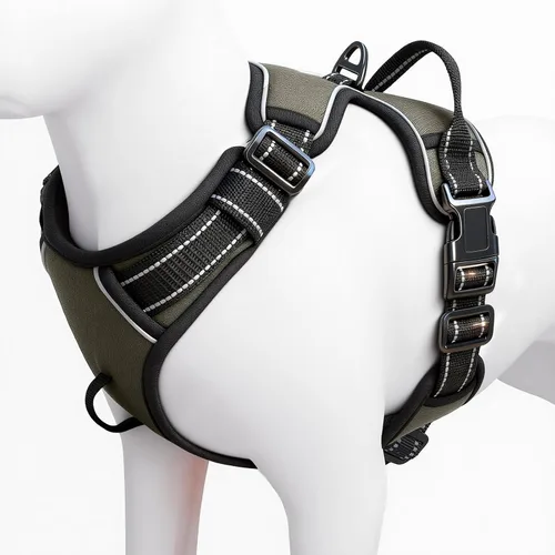 Miniatura 75 de Arnés para perro sin tirones, chaleco reflectante ajustable y acolchado para mascotas con asa de fácil control, fácil de llevar con nudo elegante