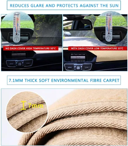Miniatura 3 de Cubierta de salpicadero compatible con Dodge Ram 1500 2002-2005, 2500/3500 2003-2005 (beige)