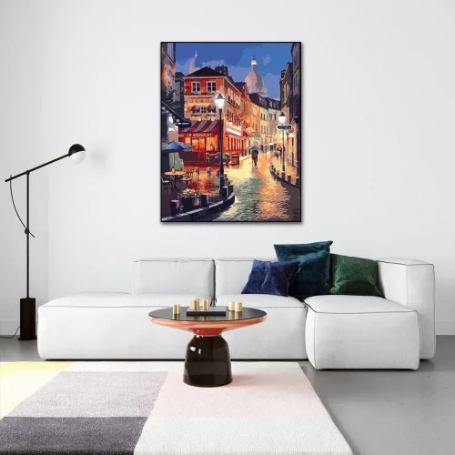 Miniatura 4 de QUITEDEW Kits de Pintura por Números para Adultos, Pintura por Números de la Ciudad para Adultos, Pintura por Números de Paisaje Urbano Nocturno