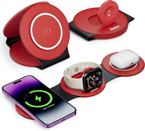 Hicober Estación de carga inalámbrica 3 en 1 para Apple Watch y iPhone Air 17 16 15 14 13 12 Pro Max/Plus, Soporte de estación de carga inalámbrica