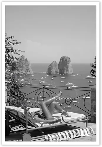 Miniatura 8 de Cartel Retro en Blanco y Negro de Coche Superdeportivo en Lienzo Arte de Pared de Lujo para Amantes de Autos Puesta de Sol Paisaje de Montaña