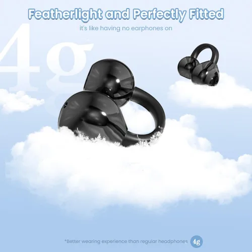 Miniatura 5 de Auriculares inalámbricos Bluetooth 5.4 con clip, con micrófono, reproducción de 60 horas, cancelación de ruido, impermeables, deportivos, cómodos