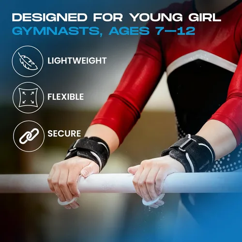 Miniatura 6 de Gibson Athletic Just Right Neo - Agarres de gimnasia para mujer, agarre de cuero con protector de muñeca de neopreno, cierre de velcro, agarres