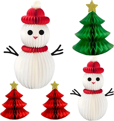 Miniatura 8 de KatchOn Centros de mesa de Navidad para mesas, paquete de 9, decoraciones navideñas para interiores, decoración tradicional de nido de abeja