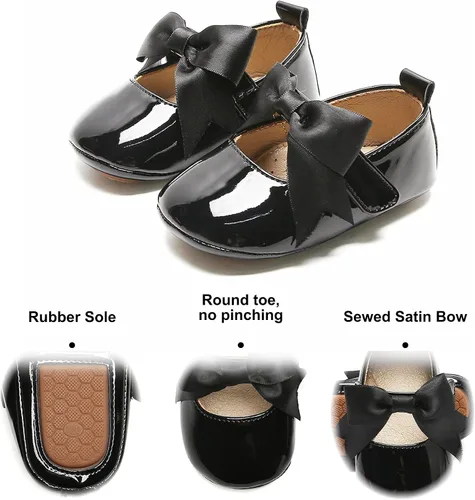 Miniatura 178 de Felix & Flora Zapatos de bebé de suela suave - Zapatos de bebé para caminar, mocasines, suela de goma, zapatos de cuna