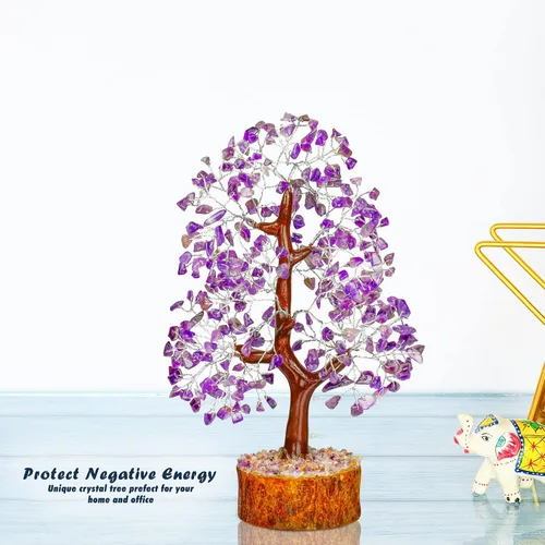 Miniatura 5 de Árbol de amatista – Árbol de cristal – cristal púrpura – Piedra preciosa – Árbol de dinero Feng Shui – Árbol de la vida de cristal – Árbol bonsái